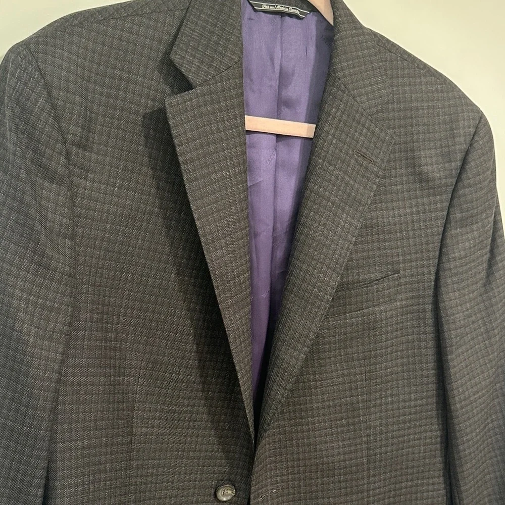 Elegant Black Checkered Men's Blazer